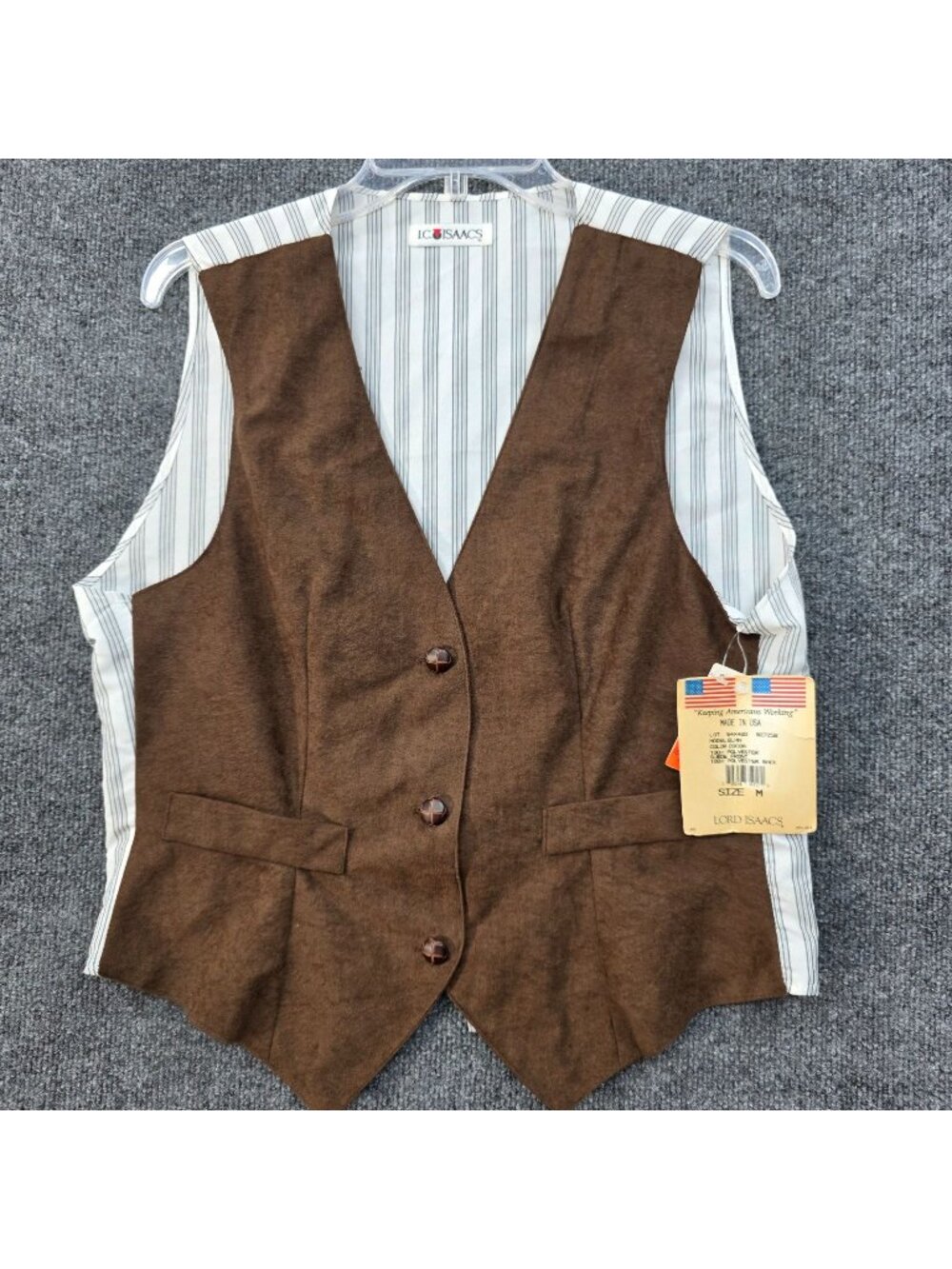 Vintage 90s I.C. Isaacs Faux Suede Vest M Brown USA Western Bohemian Equestrian